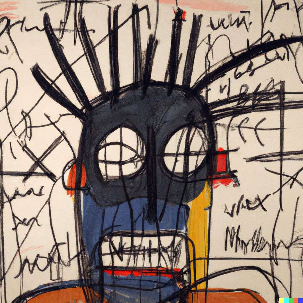 a representation of anxiety, painting by Jean-Michel Basquiat